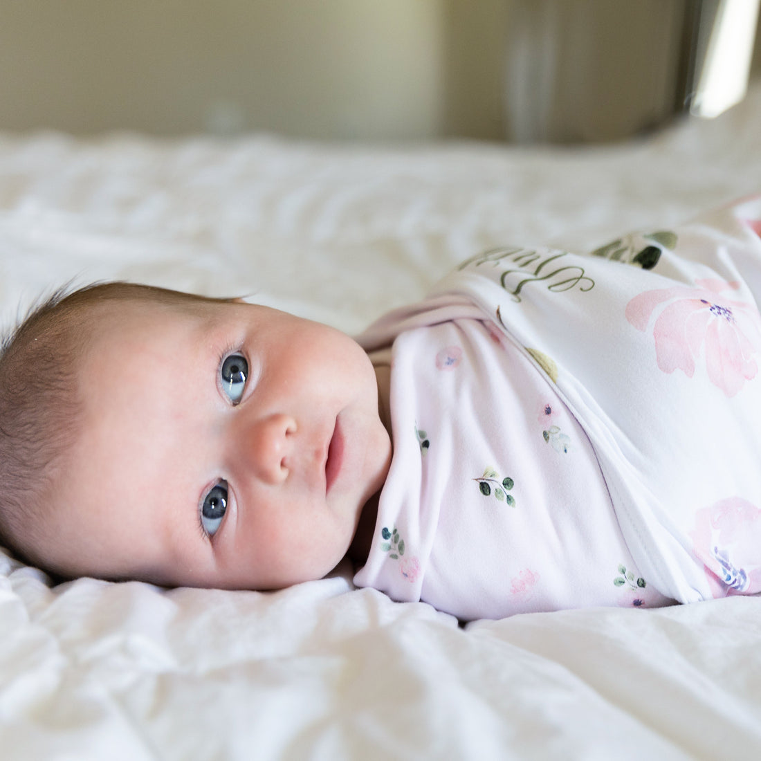 Newborn Personalized Blankets Abigail Floral Pink