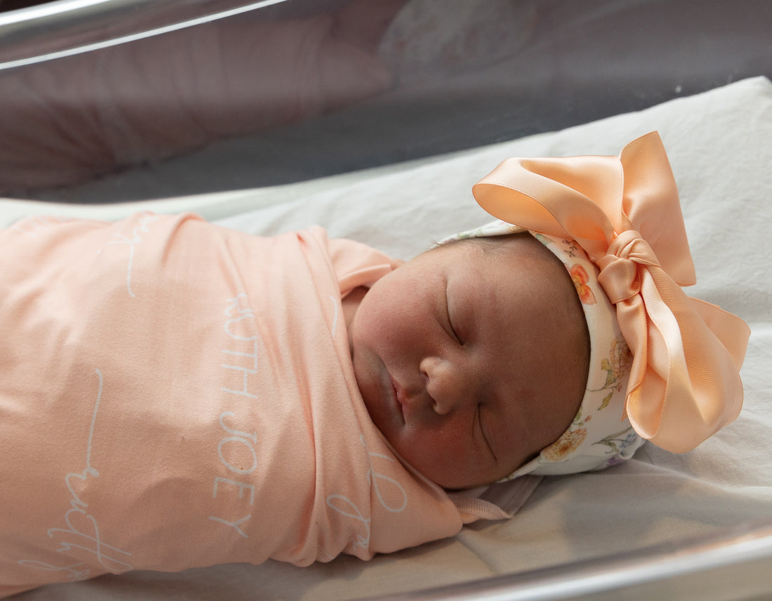 Camden Pale Peach Stretchy Swaddle