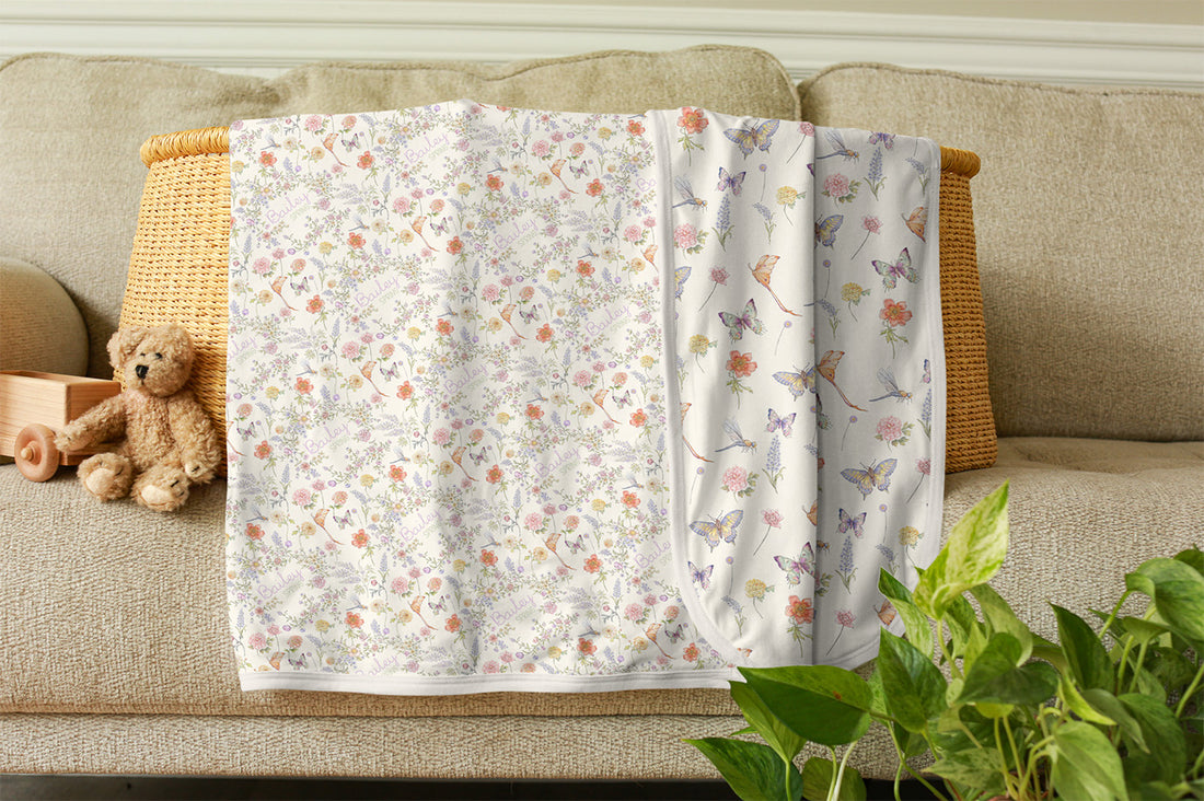 Personalized Baby Swaddle – Floral Baby Blanket | Bailey Floral Soft Breathable Fabric Wrap