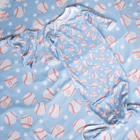 Little Slugger Stretchy Swaddle - Personalized Baby Boy Baseball Blanket