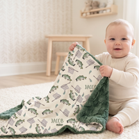 Personalized Baby Blanket – Bass Fisherman Minky Baby Fishing Blanket, Plush & Cozy