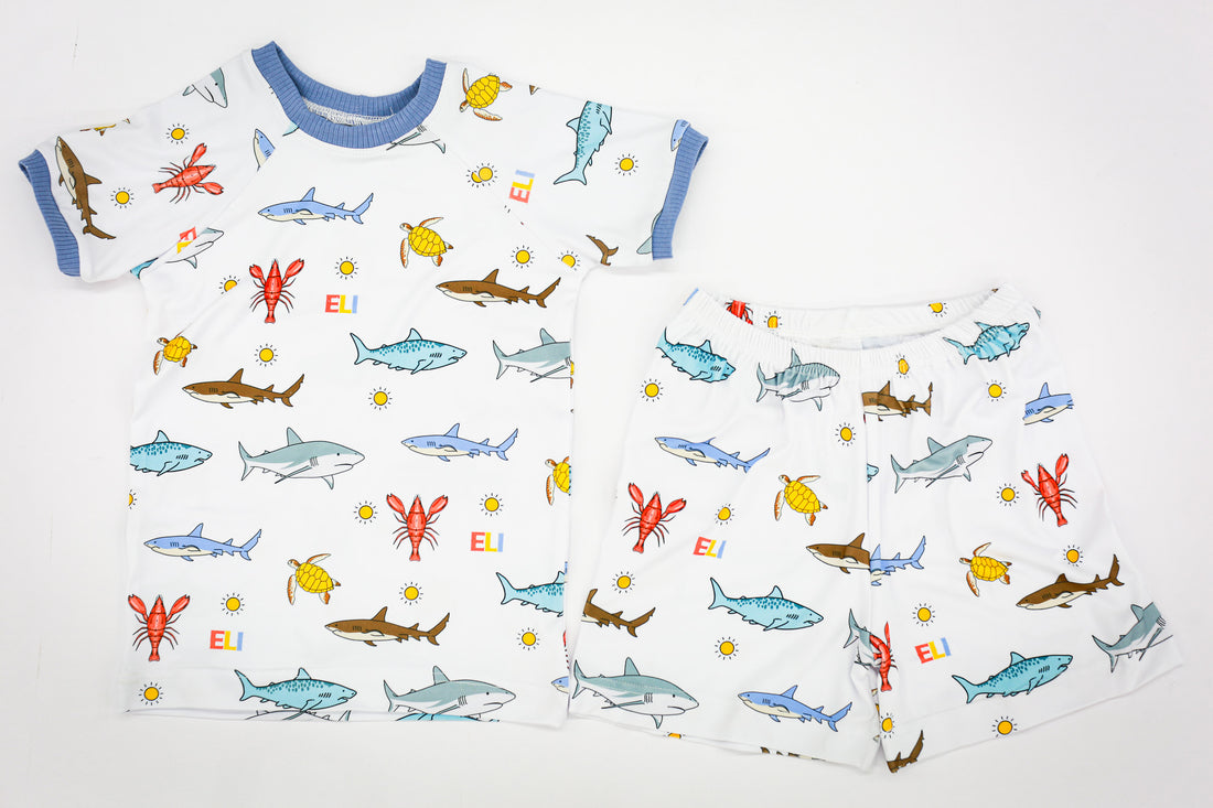 Beach Bum Pajamas  - Short or Long Sleeve (3 months to kids 14)