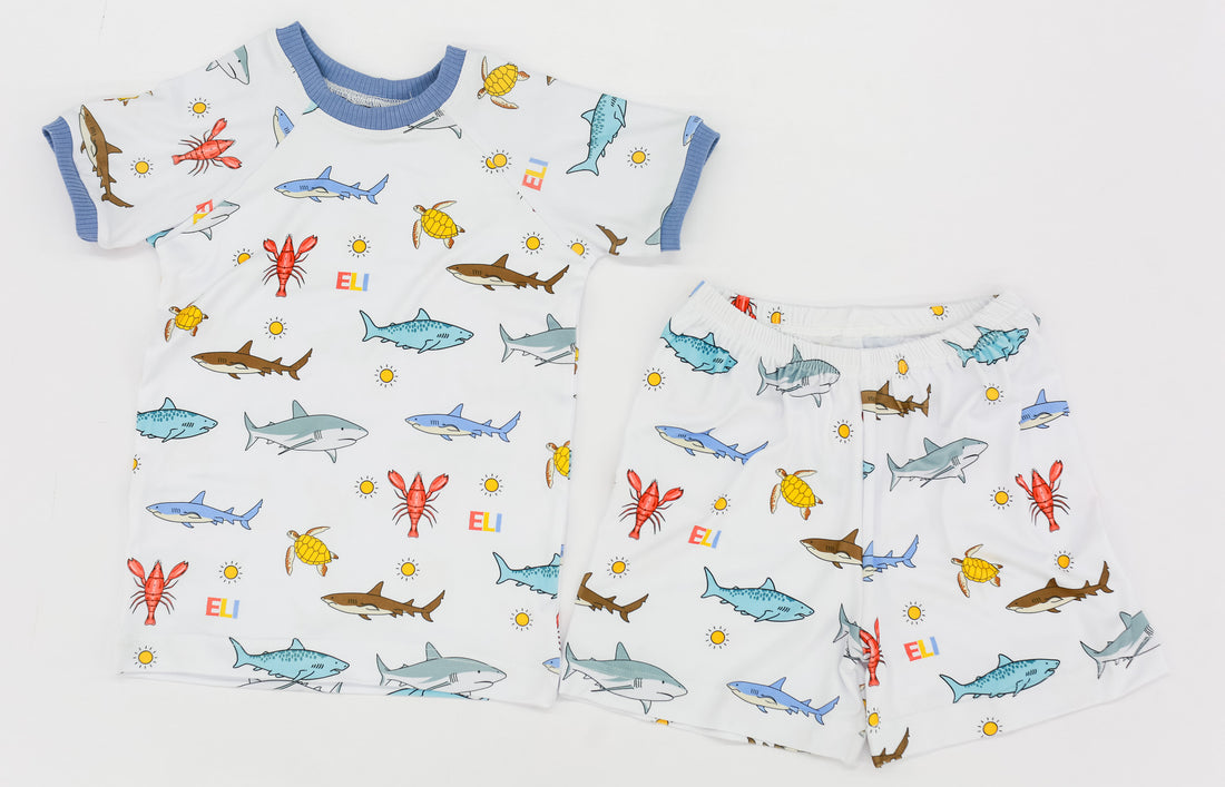 Beach Bum Pajamas  - Short or Long Sleeve (3 months to kids 14)