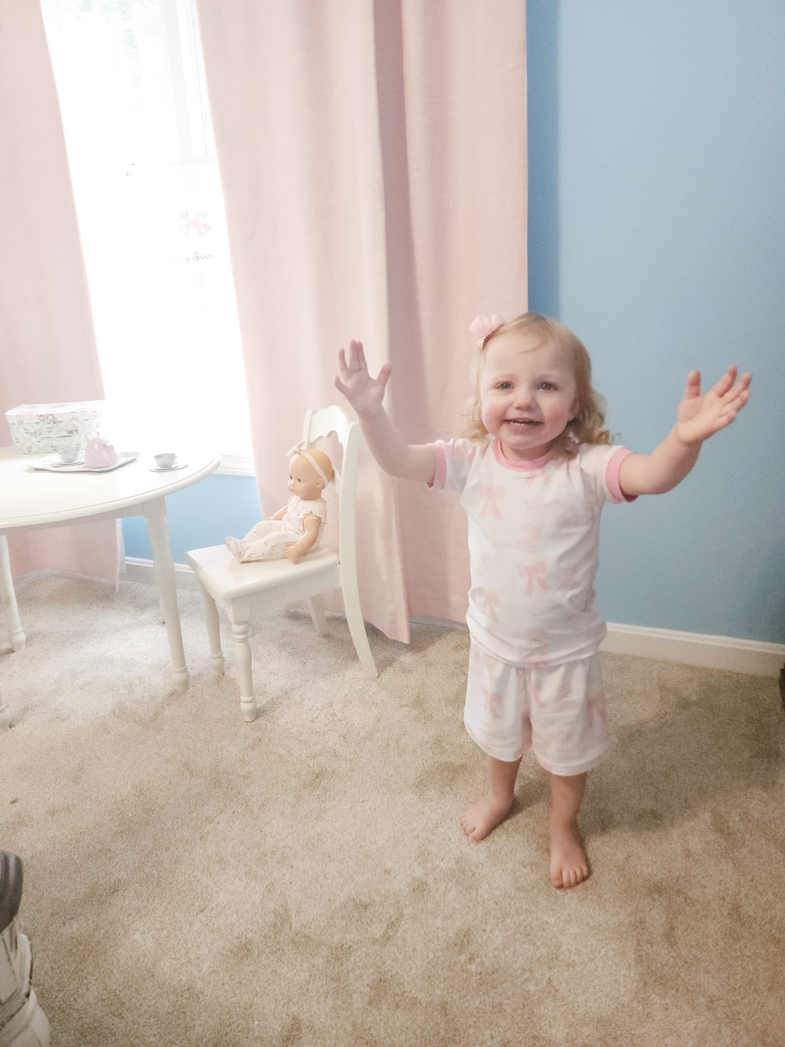 Heirloom Bows Pink Birthday Girl Pajamas - Short or Long Sleeve (3 months to kids 14)