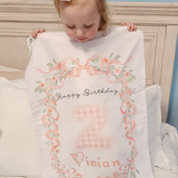 Heirloom Bows Pink Birthday Girl Pajamas - Short or Long Sleeve (3 months to kids 14)