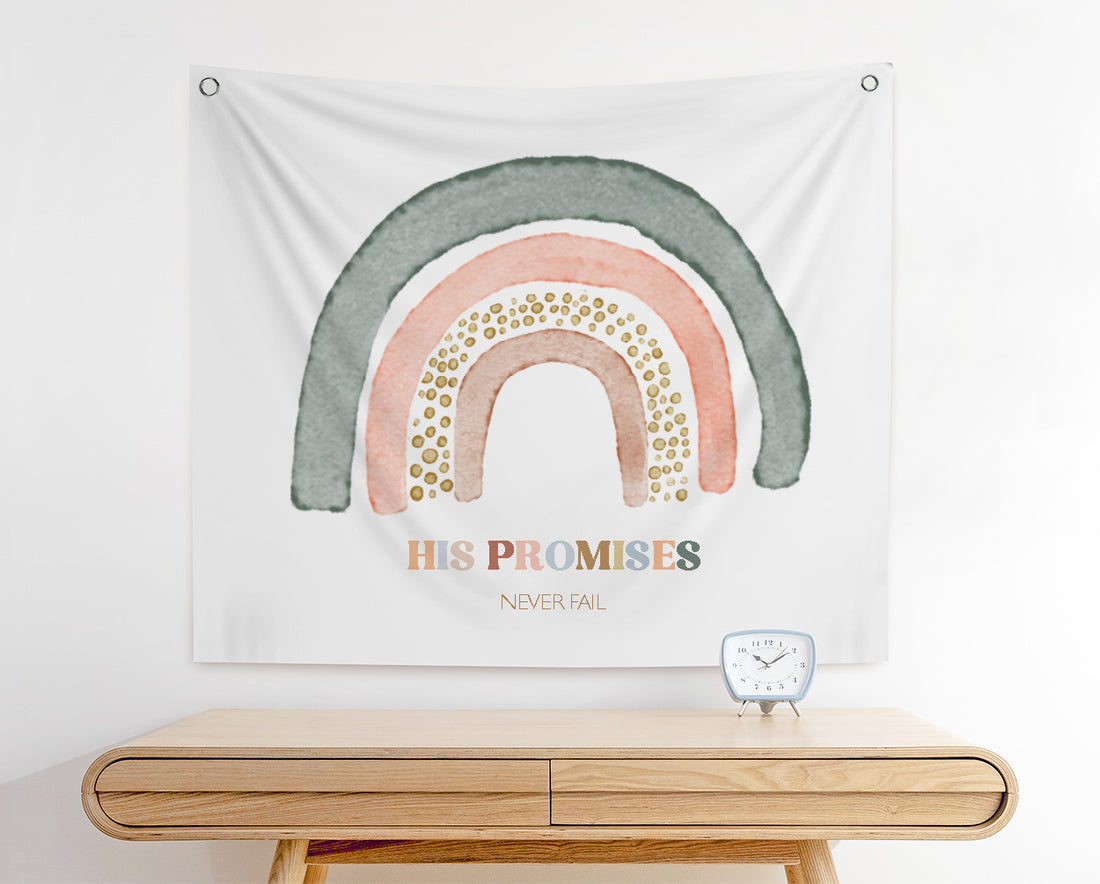 Rainbow Neutral Banner for Kids Room or Nursery