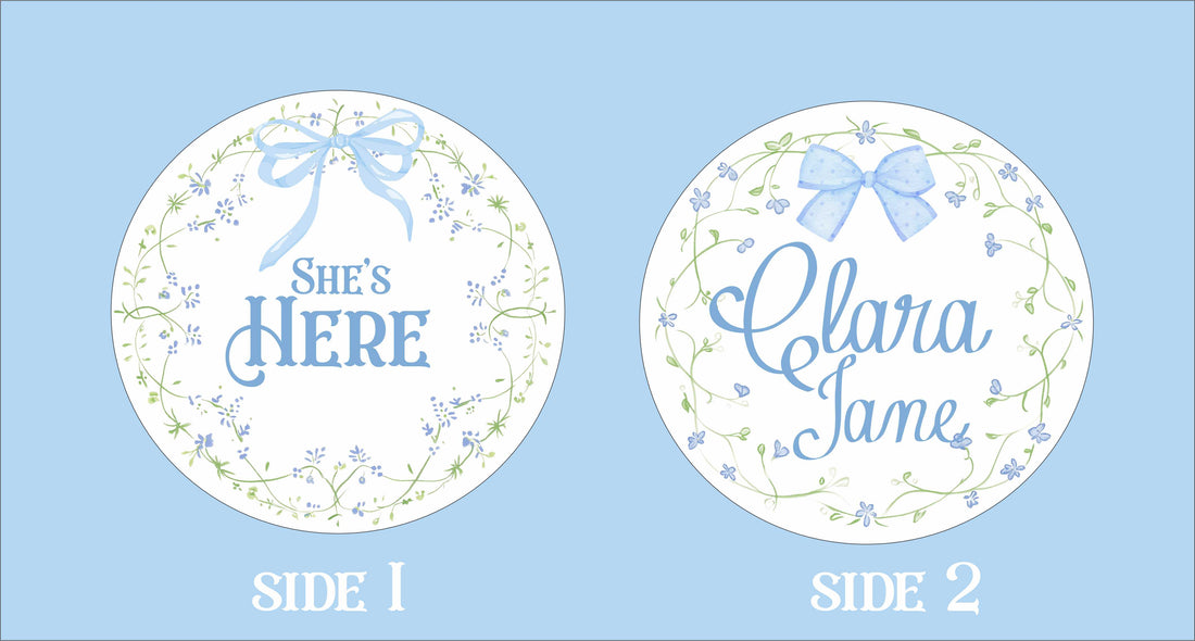 Blue Bows Gift Set – Monogrammed Baby Girl Take Me Home Essentials