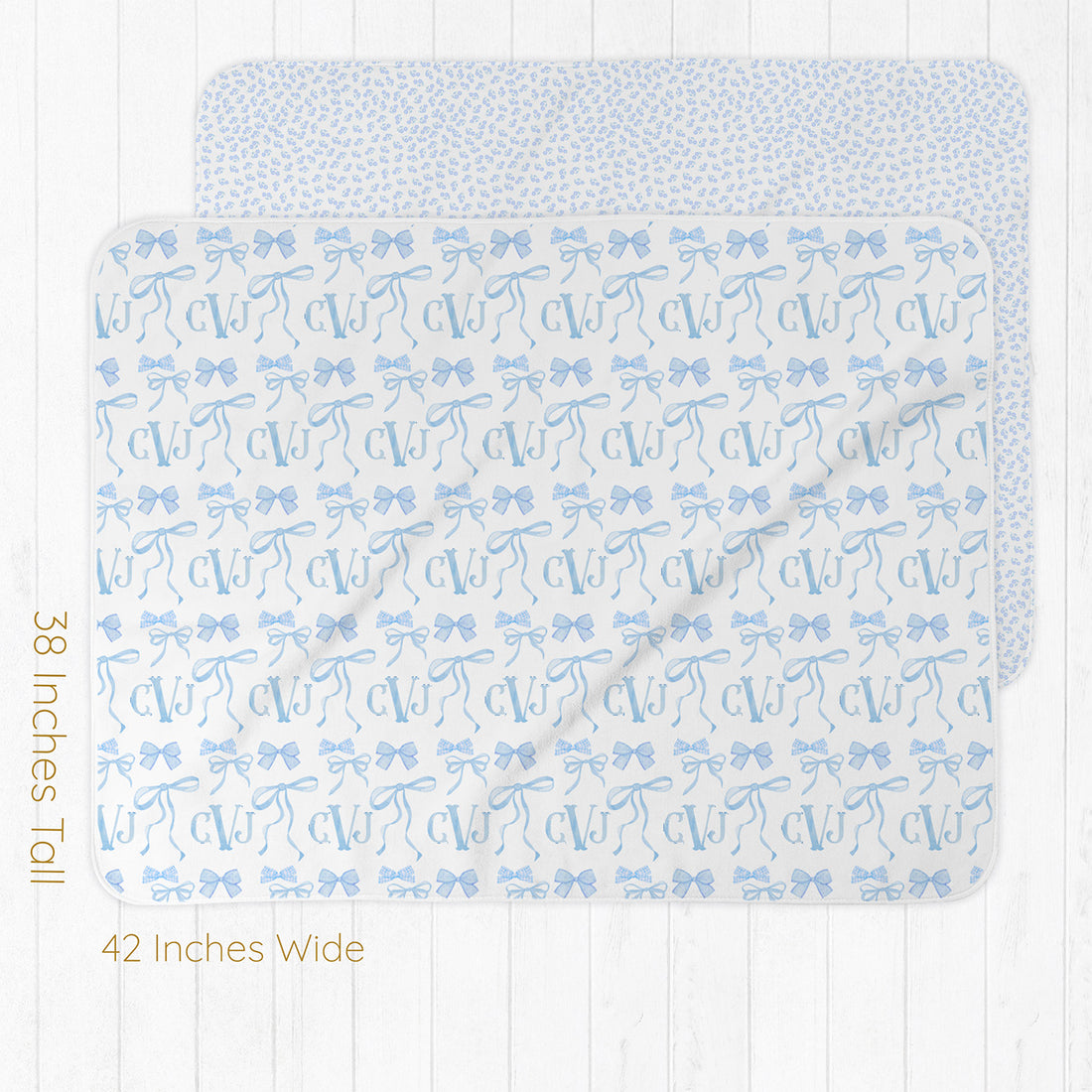 Blue Bows Gift Set – Monogrammed Baby Girl Take Me Home Essentials