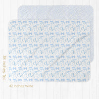 Blue Bows Gift Set – Monogrammed Baby Girl Take Me Home Essentials