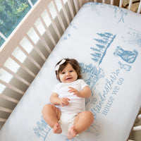 Cottage-Core Crib Sheet – Fitted Baby Sheet with Vintage Woodland Nursery Decor For Grandmother's House