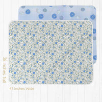 Blue Floral Baby Swaddle - Personalized Blanket