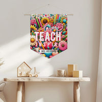 Teacher Wall Banner - Bright Colorful Floral Canvas Hanging Gift for Educators