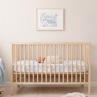 Childhood Memories Toile Crib Sheet In Pink Or Blue Print