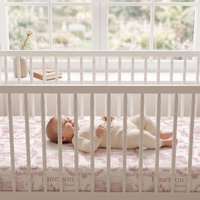 Childhood Memories Toile Crib Sheet In Pink Or Blue Print