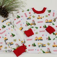 Picture of the design on our Construction Christmas Pajamas.