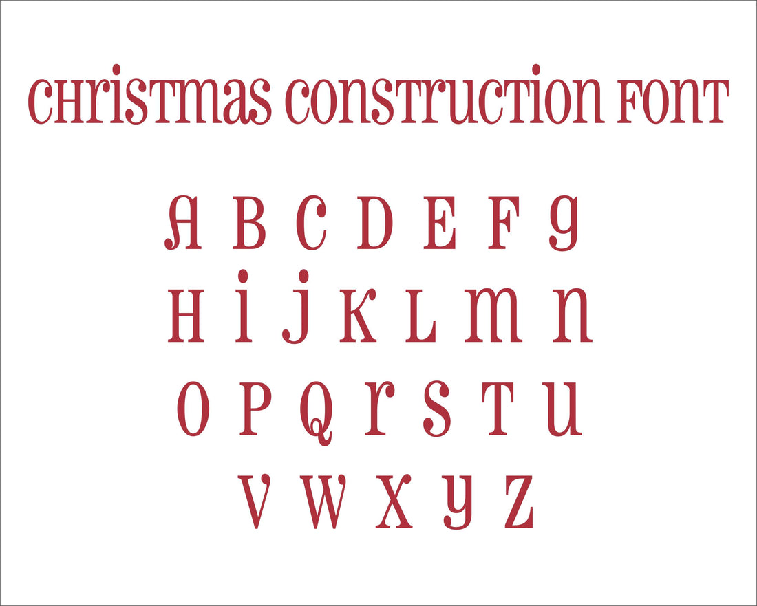 Fonts available for your child's name on their Construction Christmas Pajamas.