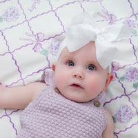 Purple Trellis and Hydrangea Keepsake Baby Blanket