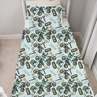 Dirt Bike Minky Deluxe Fur Throw