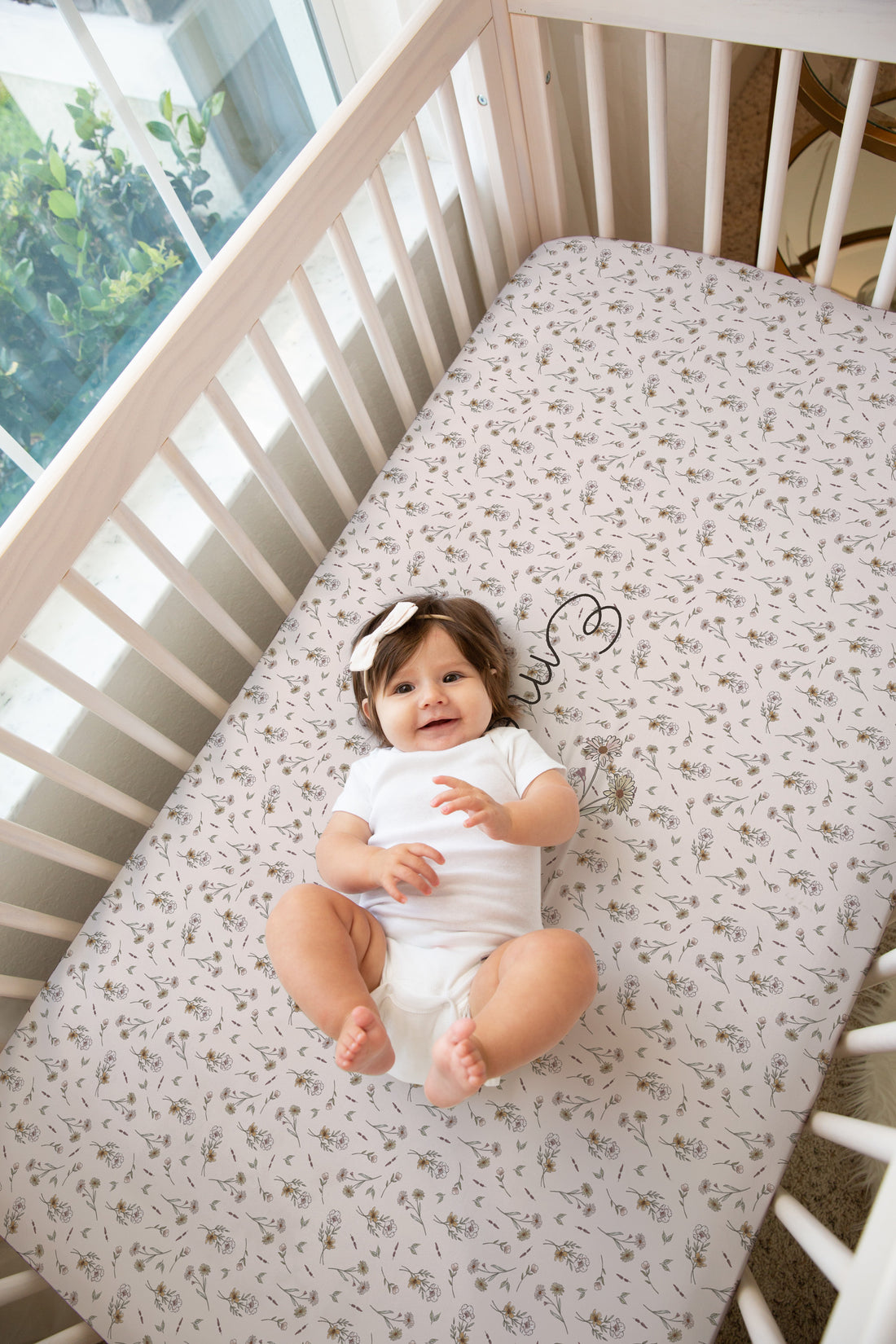 Emersynn Floral Personalized Custom Crib Sheet