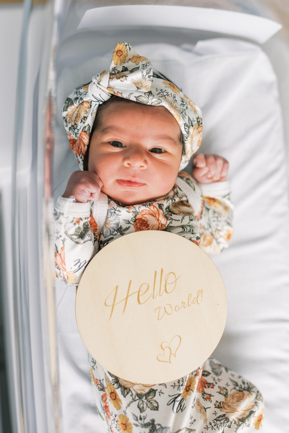 Baby Girl Gift Set – Personalized Floral Baby Gown & Soft Swaddle Blanket