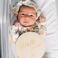 Baby Girl Gift Set – Personalized Floral Baby Gown & Soft Swaddle Blanket