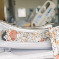 Baby Girl Gift Set – Personalized Floral Baby Gown & Soft Swaddle Blanket