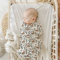 Stretchy Swaddle Blanket | Personalized Fox Baby Blanket With Name - Soft, Breathable Wrap