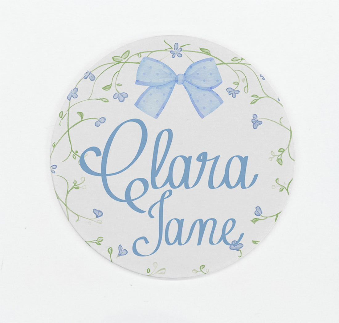 Blue Bows Gift Set – Monogrammed Baby Girl Take Me Home Essentials