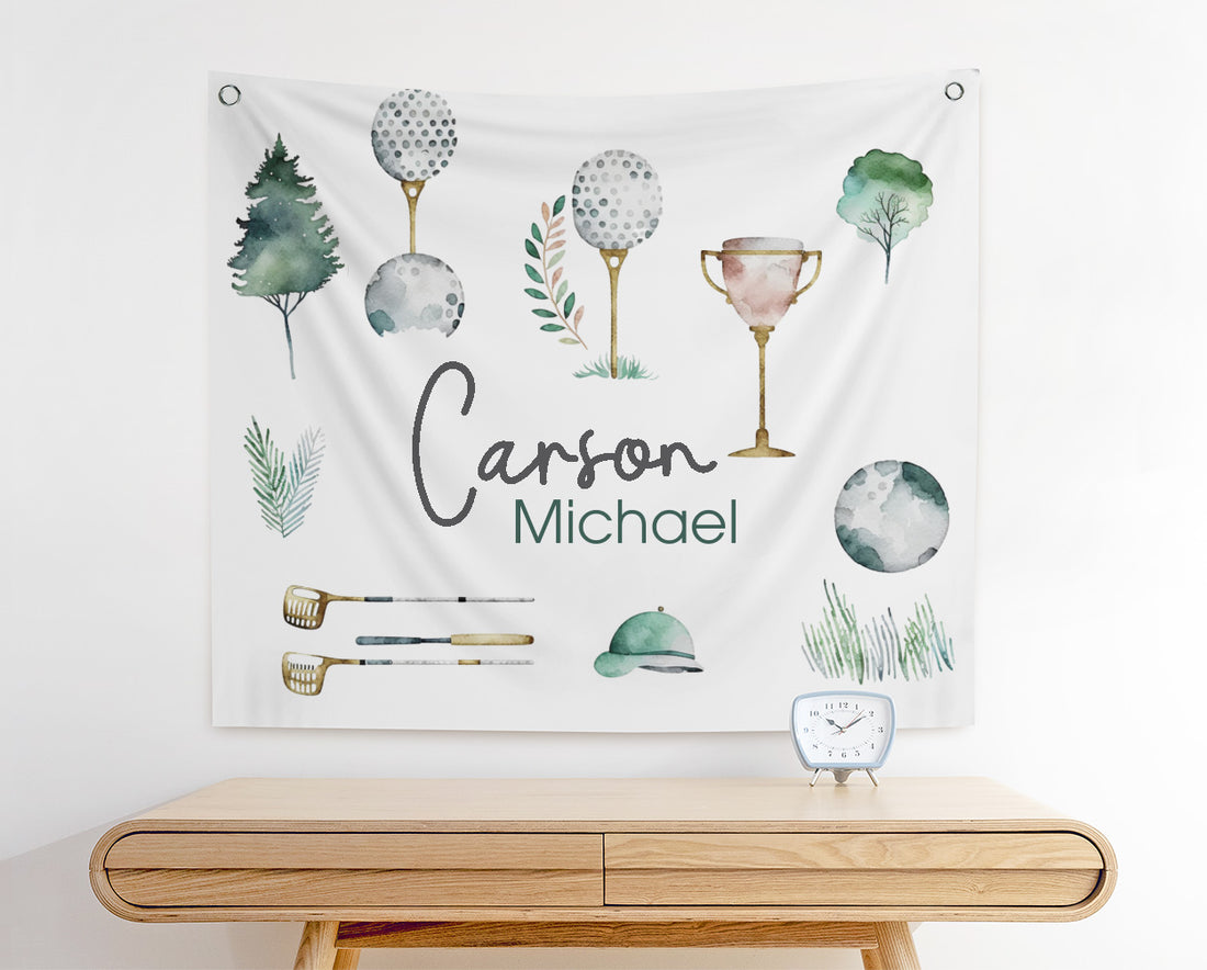 Bill's Golf Day Tapestry Banner for Kids