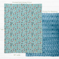 Personalized Golf Throw Blanket – Teal Blue Minky Plush Golf Kid Blanket