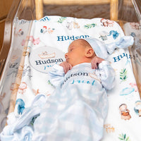 Noah's Ark Baby Gown – Personalized Newborn Boy Outfit | Soft Stretchy Knit