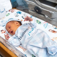 Noah's Ark Baby Gown – Personalized Newborn Boy Outfit | Soft Stretchy Knit