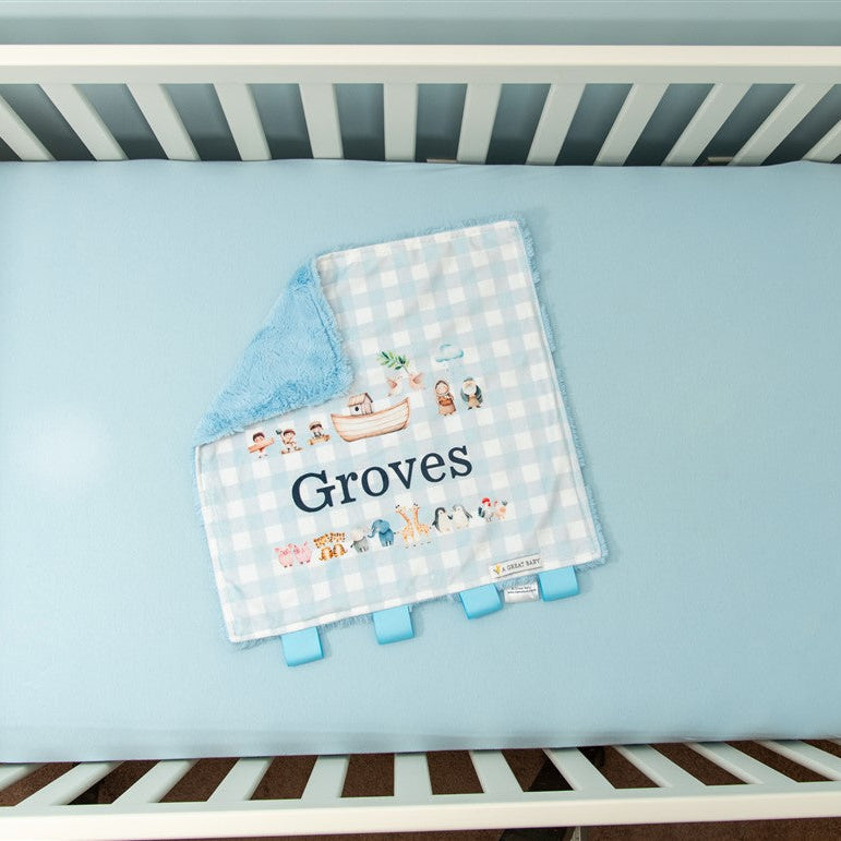 Noah’s Ark Personalized Minky Baby Lovie Blanket