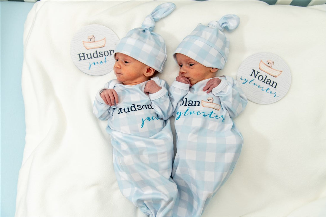 Personalized Newborn Set – Noah's Ark Baby Gift Set With Soft Swaddle & Gown