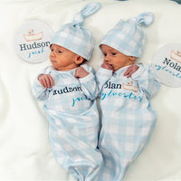 Personalized Newborn Set – Noah's Ark Baby Gift Set With Soft Swaddle & Gown
