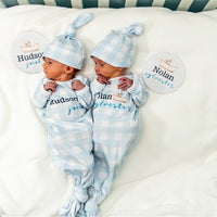 Noah's Ark Baby Gown – Personalized Newborn Boy Outfit | Soft Stretchy Knit