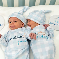 Noah's Ark Baby Gown – Personalized Newborn Boy Outfit | Soft Stretchy Knit