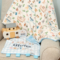 Noah’s Ark Personalized Minky Baby Lovie Blanket