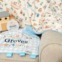 Noah’s Ark Personalized Minky Baby Lovie Blanket