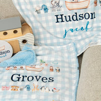 Noah’s Ark Personalized Minky Baby Lovie Blanket