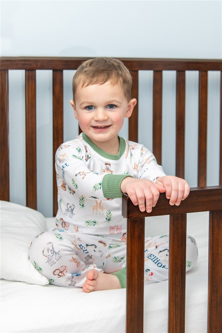 Noah's Ark Pajamas - Personalized Kids Sleepwear Set | Soft Knit Fabric, Machine Washable