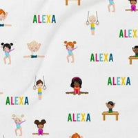 Personalized Gymnastics Blanket - Plush Minky Throw for Girls, Cozy Toddler Gift