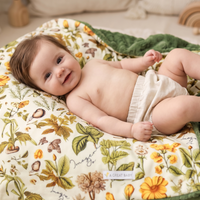 Minky Baby Blanket – Personalized Autumn Floral Cozy Nursery Throw for Fall