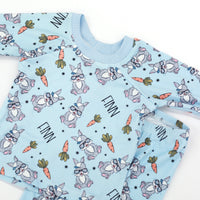 Hip Bunny Personalized Easter Pajamas - Blue