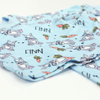 Hip Bunny Personalized Easter Pajamas - Blue