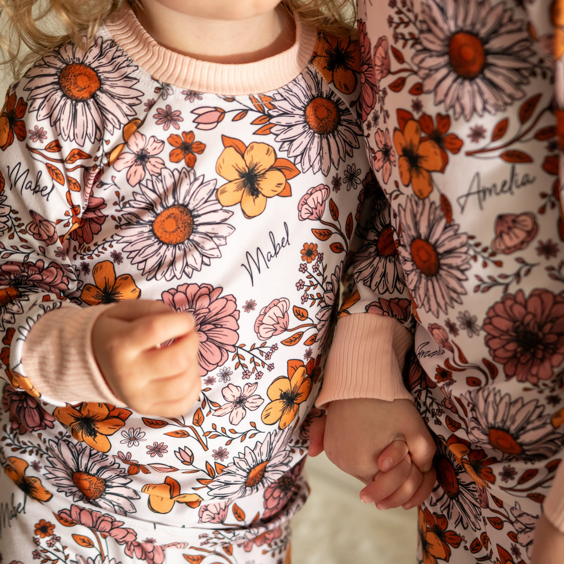 Courtney Floral Pajamas - Short or Long Sleeve (3 months to kids 14)