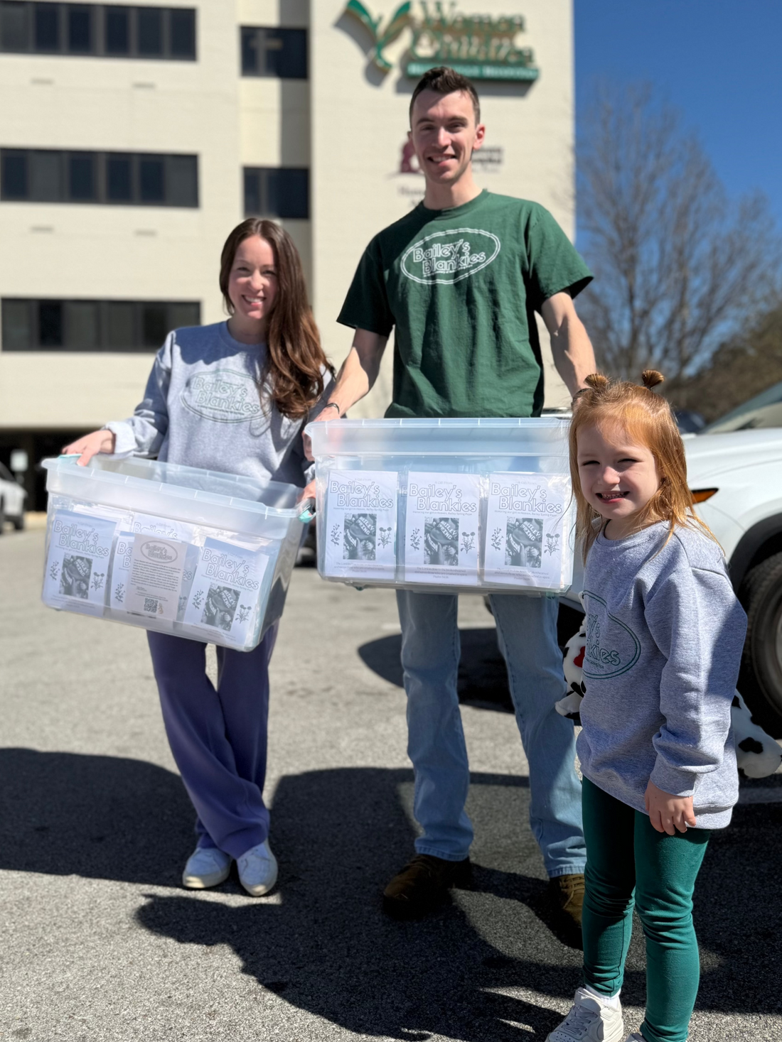 Bailey's Blankies Gray Crewneck Embroidered Sweatshirt