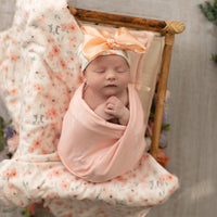 Camden Pale Peach Stretchy Swaddle