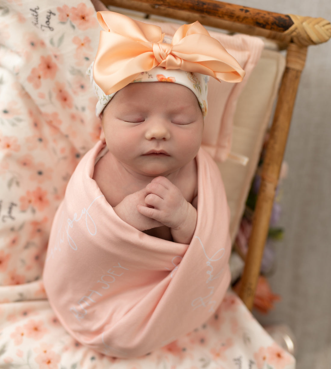 Camden Pale Peach Stretchy Swaddle