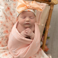 Camden Pale Peach Stretchy Swaddle
